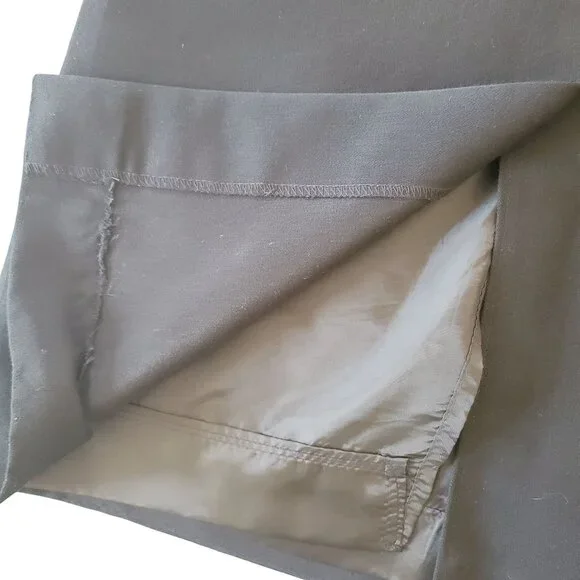 Vintage Handmade Black Pencil Skirt Midi 33 Inch Length Lined Wool Fitted - Picture 7 of 11